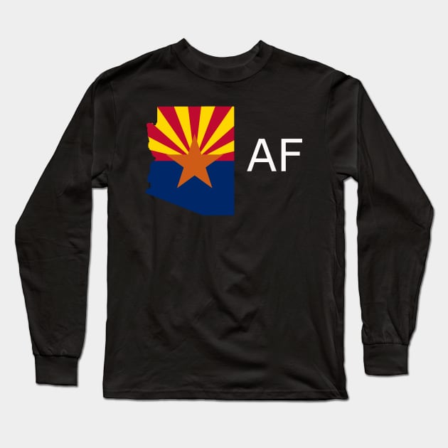 Arizona Flag State Outline AF (white) Long Sleeve T-Shirt by Big Term Designs